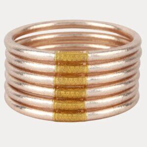 Like New Budhagirl Champagne All Weather Bangles® (Set of 6)